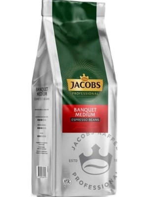 Jacobs 1 kg Banquet Espresso Çekirdek Kahve Yoğun Aroma ile Özel Kavrulmuş Türkiye Menşeli