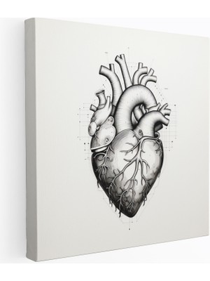 Popcas Tıp Anatomik Kalp Kanvas Tablo Tıbbi Ofisler Için Dekoratif Duvar Sanatı