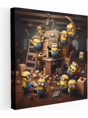 Popcas Mobilya Montajı Kaosu Minyonlar Kanvas Duvar Sanatı