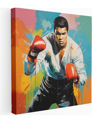 Popcas Renkli Pop Sanat Muhammad Ali Kanvas Tablo Duvar Sanatı