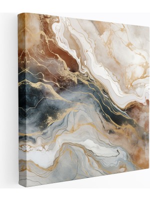 Popcas Doğal Mermer Desenli Kanvas Tablo Nötr Duvar Sanatı