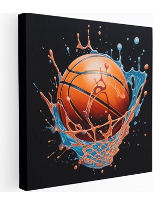 Popcas Nba Kanvas Tablo - Realistik Akrilik Basketbol Duvar Sanatı
