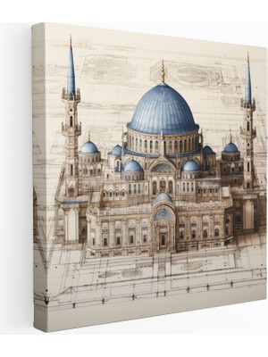 Popcas Osmanlı Imparatorluğu Mimarlık Planı Kanvas Tablo