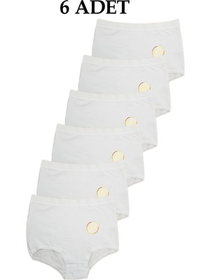 Berrak Modal Kumaşlı Toparlayıcı Yüksek Bel Kadın Külot 6'lı Paket Beyaz 3xl Rahat Tasarım