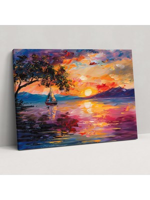 Popcas Doğaüstü Günbatımı Leonid Afremov Kanvas Tablo