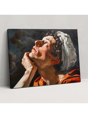 Popcas Michelangelo Kanvas Tablo Libya Sibyl Duvar Sanatı