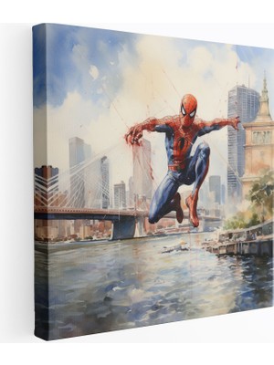Popcas Suluboya Spider-Man Kanvas Tablo Marvel Koleksiyonu Duvar Sanatı