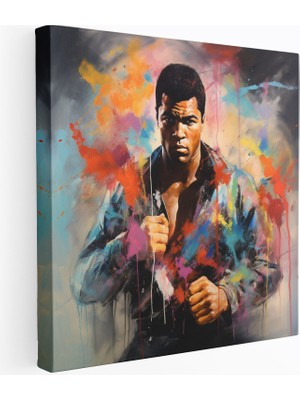 Popcas Muhammad Ali Soyut Kanvas Tablo Duvar Dekorasyonu