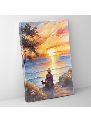 Popcas Manzara Dekorasyonu Yaşlı Insanlar Kanvas Tablo Gün Batımı