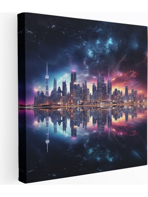 Popcas Motivasyon Kanvas Tablo Şehir Manzarası Sonsuz Olanaklar Duvar Dekorasyonu