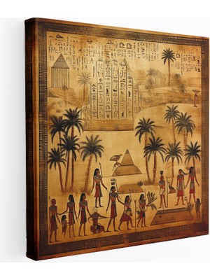 Popcas Antik Mısır Firavunlar ve Piramitler Duvar Sanatı Papirüs Dekorasyonu