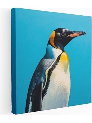 Popcas Gözalıcı Imparator Penguen Kanvas Tablo Sanatı - Canlı Mavi Penguen