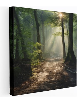 Popcas Orman Manzara Kanvas Tablo Çocuk Odası Için Huzur Verici Doğa Teması