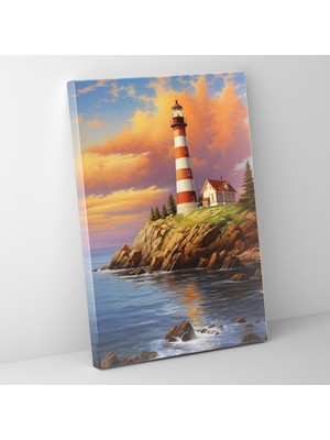 Popcas Deniz Feneri Kanvas Tablo Deniz Teması Duvar Sanatı