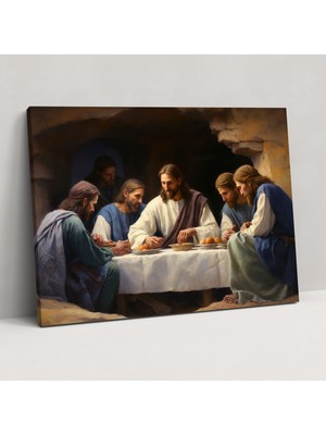 Popcas Isa'nın Son Akşam Yemeği Klasik Kanvas Tablo Duvar Sanatı Dekorasyonu