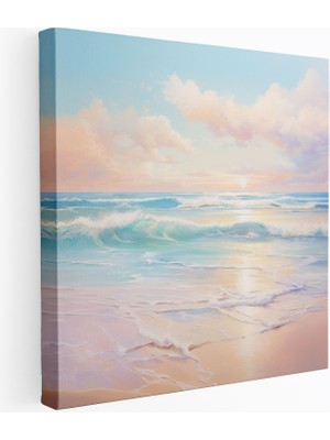 Popcas Hayalperest Deniz Kenarı Kanvas Tablo Pastel Duvar Dekorasyonu