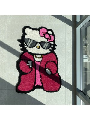 El Yapımı Hello Kitty Tufting Dekoratif Halı