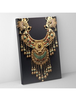 Popcas Inka Medeniyeti Kanvas Tablo Altın Inka Mücevheri Duvar Sanatı