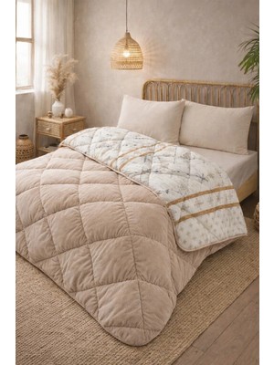 Formeya Lastikli Çarşaflı Battal Boy Desenli Lüx Wellsoft Yorgan Uyku Seti (Çarşaf+Yorgan+2 Yastık Kılıfı)