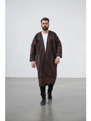 bilqasmi Erkek Uzun Klasik Kürk Palto Görünümlü Kışlık Dış Giyim Unisex