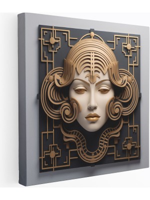 Popcas Geometrik Desenler Şık Tasarım Kanvas Tablo Medusa Duvar Dekorasyonu