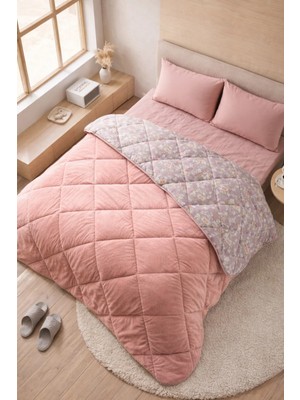 Formeya Lastikli Çarşaflı Battal Boy Desenli Lüx Wellsoft Yorgan Uyku Seti (Çarşaf+Yorgan+2 Yastık Kılıfı)