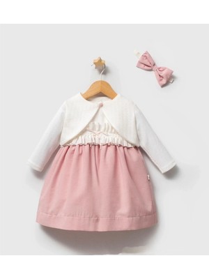 Queen Kids Kız Bebek Romantik 2'li  Elbise Pembe