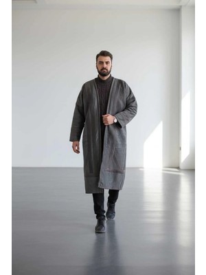 bilqasmi Erkek Uzun Klasik Kürk Palto Görünümlü Kışlık Dış Giyim Unisex