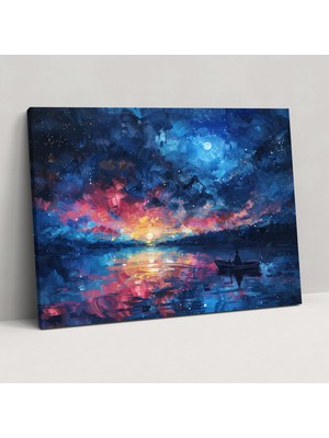 Popcas Leonid Afremov Büyülü Gece Gökyüzü Kanvas Tablo Duvar Dekorasyonu