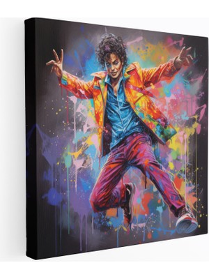 Popcas Grafiti Stili Duvar Sanatı Michael Jackson Dans Hareketleri Kanvas Tablo