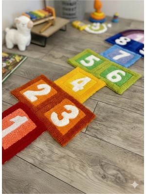 El Yapımı Tufting Seksek Çocuk Halısı