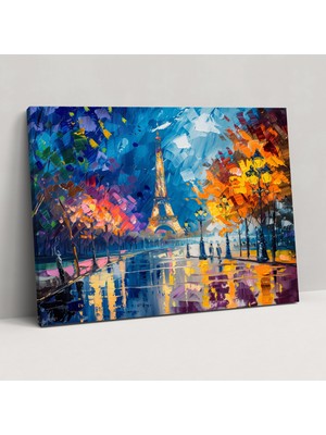 Popcas Paris Şehir Manzarası Kanvas Tablo Leonid Afremov