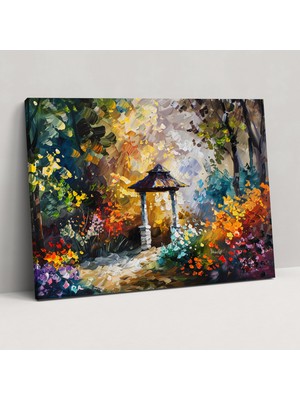 Popcas Masalsı Bahçe Alacakaranlık Duvar Dekorasyonu Kanvas Tablo