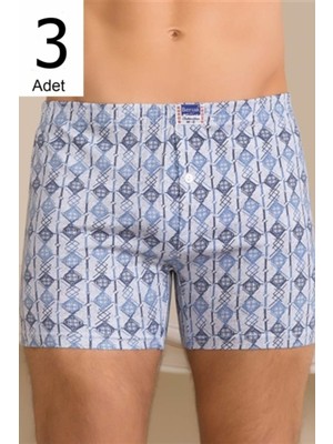 Berrak Erkek Karışık Desen 3'lü Paket Desenli Boxer 1053-KARIŞIK Desen-L