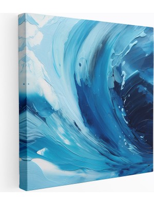 Popcas Soyut Deniz Mavisi Kanvas Tablo Ev Dekorasyonu