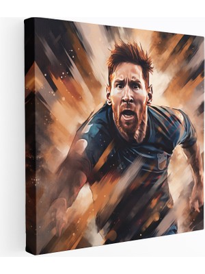 Popcas Lionel Messi Kanvas Tablo Kararlılık Duvar Sanatı Engelleri Aşan Lionel Messi Temalı Dekorasyon