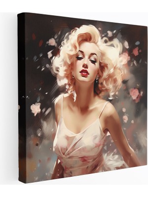 Popcas Retro Tarzı Kanvas Tablo Marilyn Monroe Vintage Elbise