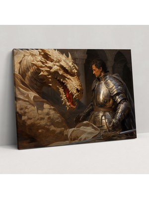 Popcas Orta Çağ Klasik Sanat Romantik Şövalye Kanvas Tablo
