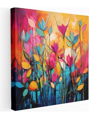 Popcas Soyut Papyrus Ilhamı Tuval Duvar Sanatı Canlı Renkler ile Ev Dekorasyonu