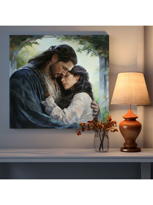 Popcas Yüzüklerin Efendisi Duvar Sanatı - Aragorn ve Arwen Dekoratif Tablo