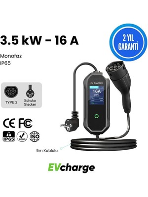 EV Charger Store 3.5 Kw Elektrikli Araç Taşınabilir Şarj Cihazı 16A 220V Tak-Çalıştır Taşıma Çantası