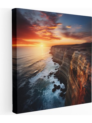 Popcas Günbatımı Kıyı Kanvas Tablo