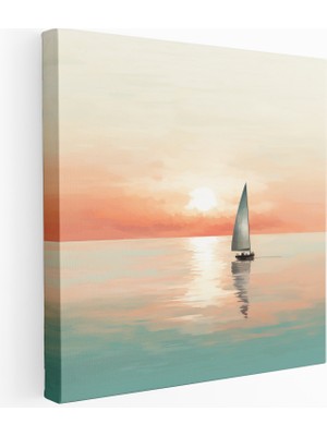 Popcas Huzurlu Yelkenli Kanvas Tablo