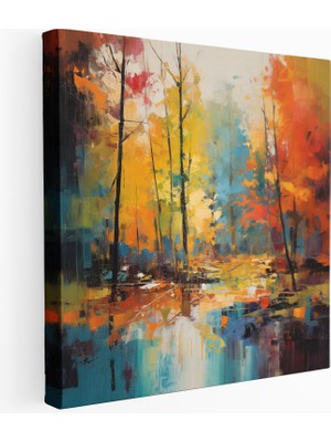 Popcas Sonbahar Ormanı Kanvas Tablo Huzur Teması