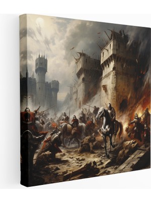 Popcas Ortaçağ Savaşı Kanvas Tablo