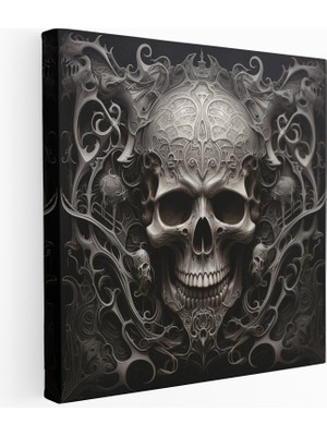 Popcas Gotik Kafatası Kanvas Tablo Şık Tasarım