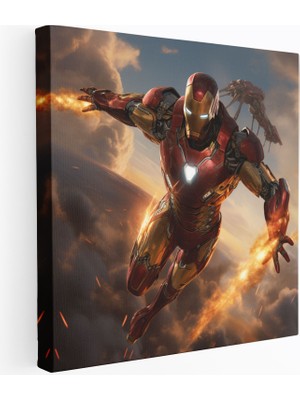 Popcas Marvel Demir Adam Kanvas Tablo Hareket Halinde Duvar Sanatı
