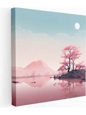 Popcas Japon Manzara Kiraz Çiçeği Kanvas Tablo