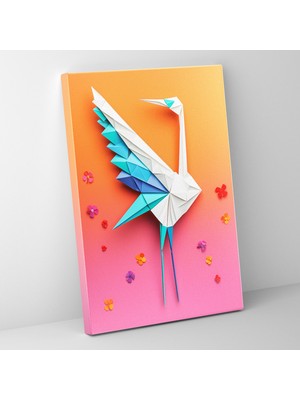 Popcas Origami Desenli Dekoratif Tablo / Duvar Sanatı / Kanvas Duvar Tablosu
