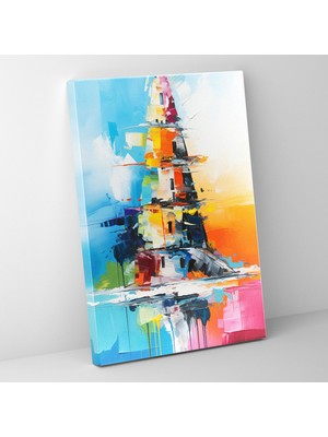 Popcas Pisa'nın Eğik Kulesi Kanvas Tablo Canlı Renklerde Duvar Dekorasyonu